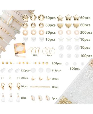 335pcs, Stone Beads Kit Irregular DIY Craft Bracelet Necklace Earrings Transparent