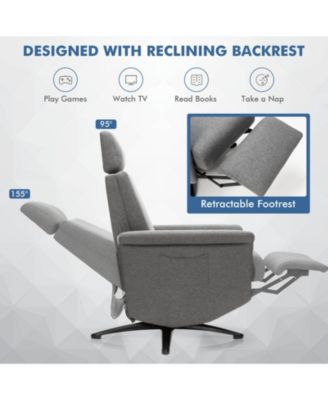 Swivel Massage Recliner Sofa with Adjustable Headrest