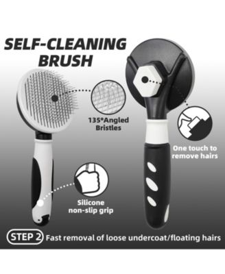 Dog Grooming Kit 7-Piece Deshedding Undercoat Rake Slicker Dematting Comb Clipper Bath Brush for Dogs Cats