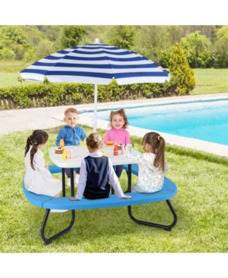 Toddler Outdoor Activity Table with Adjustable and Collapsible Umbrella.