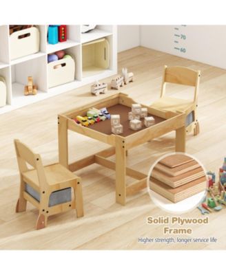 3 in 1 Kids Table and Chair Set with Removable Tabletop and 2 Storage Drawers