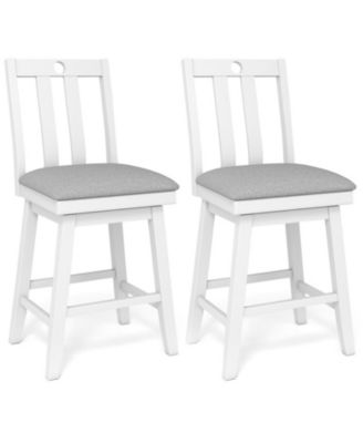25 in Swivel Counter Height Bar Stools Set of 2 with Rubberwood Frame