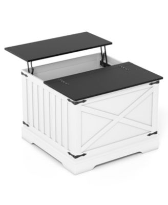 Lift Top Coffee Table Farmhouse Hidden Storage Compartment