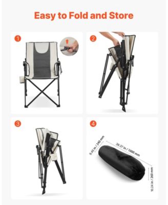 Folding Camping Chair with 3 Reclining Positions High-Back Portable Lounger for Sports Travel