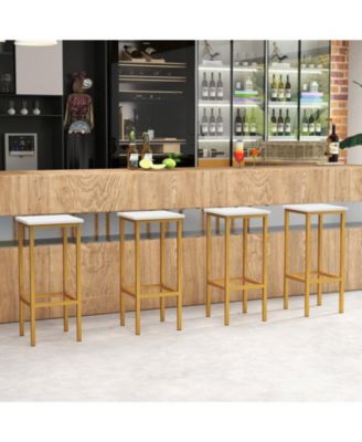 Counter Height Bar Stools Set of 4 with Wood Frame