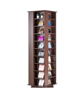 Media Storage Cabinet, Rotating Tower, Holds 1040 CDs, Espresso Finish