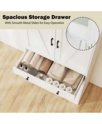 Tall Farmhouse Storage Cabinet with Sliding Barn Doors