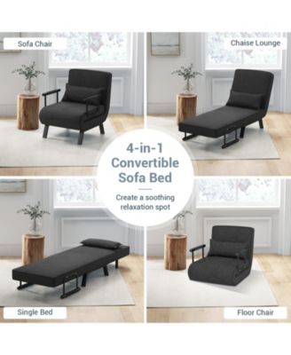 6-Position Convertible Sleeper Armchair Lounge Couch with Pillow