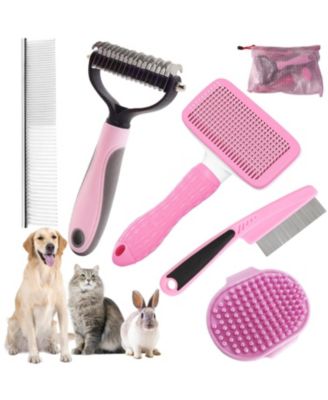 Aronkl Pet Bath Grooming Kit with Hair Brush Towel Washing Gloves Shampoo Scrubber - Pink 59$