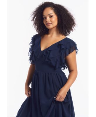 Women's June and Vie Ruffled Chiffon Maxi Dress