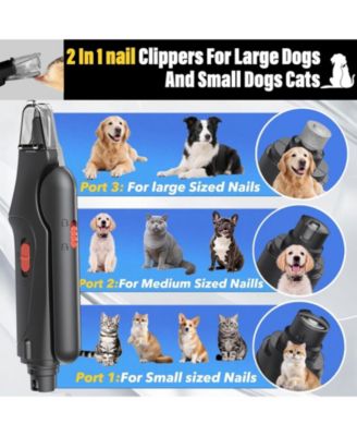 2-in-1 Pet Nail Clippers Grinder with LED Lights USB Rechargeable Quiet Safe for Dogs Cats Large Medium Small