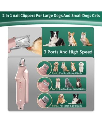 2 in 1 Pet Nail Clipper Grinder with LED Lights Quick Sensor Safety Guard USB Rechargeable Low Noise for Dogs Cats