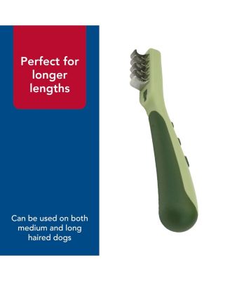 Dematting Comb for Dogs Detangles Mats Smooths Coarse Long Medium Hair Comfort Grip Stainless Steel