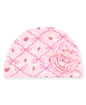 Baby Girls' Printed Long-Sleeve Gown and Hat, 2-Piece Set