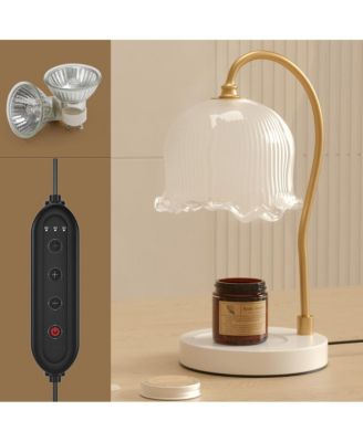 Dimmable Candle Warmer Lamp with Timer and 2 Bulbs for Home Decor