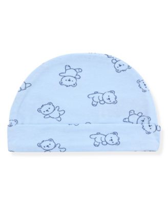 Baby Boys' Bear Ribbed Round Neck Footie Sleep & Play and Hat, 2-Piece Set