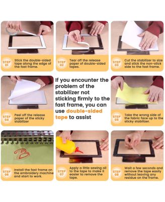 Sticky Self-adhesive Embroidery Stabilizer Backing Medium Weight Napped Fabric Hoop Less Roll