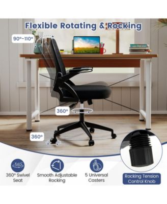 Computer Chair Ergonomic Lumbar Support Flip Up Arms