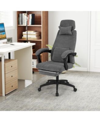 Chenille Reclining Office Chair Upholstered Desk Chair