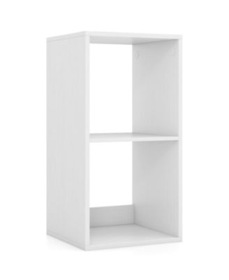 Two Cube Bookshelf with Back Guardrail for Living Spaces