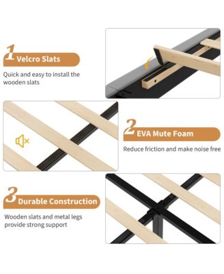 Set of 2 Velvet Upholstered Platform Beds with Adjustable Tufted Headboard – Vertical Channel Design, No Box Spring Needed