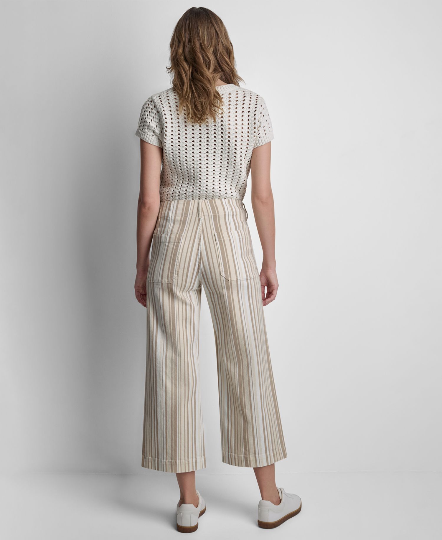 Women's High-Rise Wide-Leg Stripe Pants