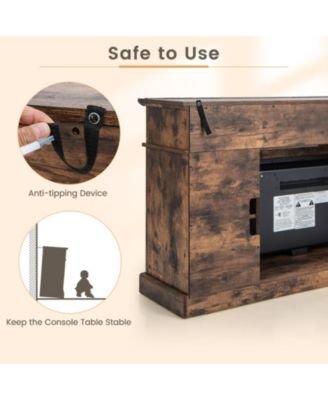 Electric Fireplace Entertainment Center with Adjustable Shelves for 65 in TVs