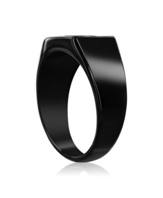 Steel Pebbled Cross Ring