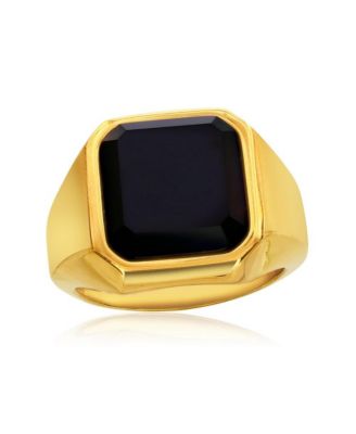 Stainless Steel Gold Plated Square Acrylic Ring