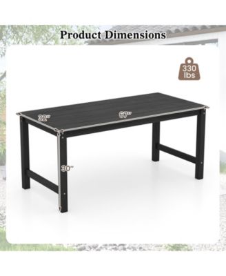 HDPE Outdoor Dining Table for 6 with Umbrella Hole