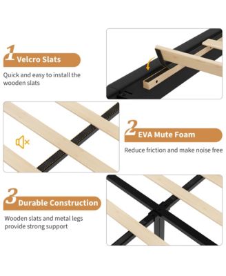 Set of 2 Dreamy Velvet Platform Bed Set with Adjustable Channel-Tufted Headboard – Soft Linen Upholstery, No Box Spring Needed