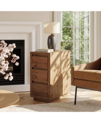 Solid Wood Nightstand with 3-Drawers,  Side Table, Assembly Wooden Bedside Table