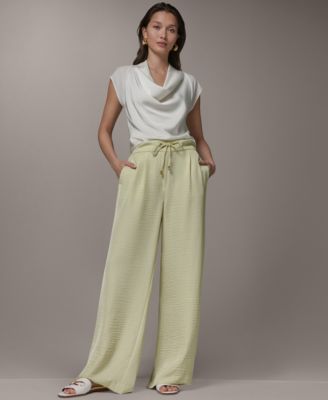 Petite Ripple Wide-Leg Pants