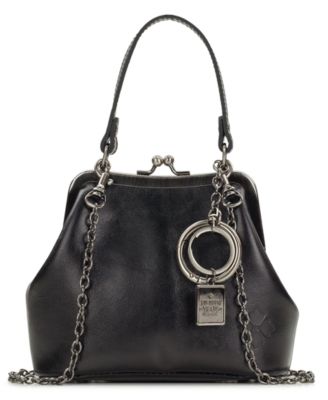 Laureana Mini Leather Crossbody Frame Bag with Charm