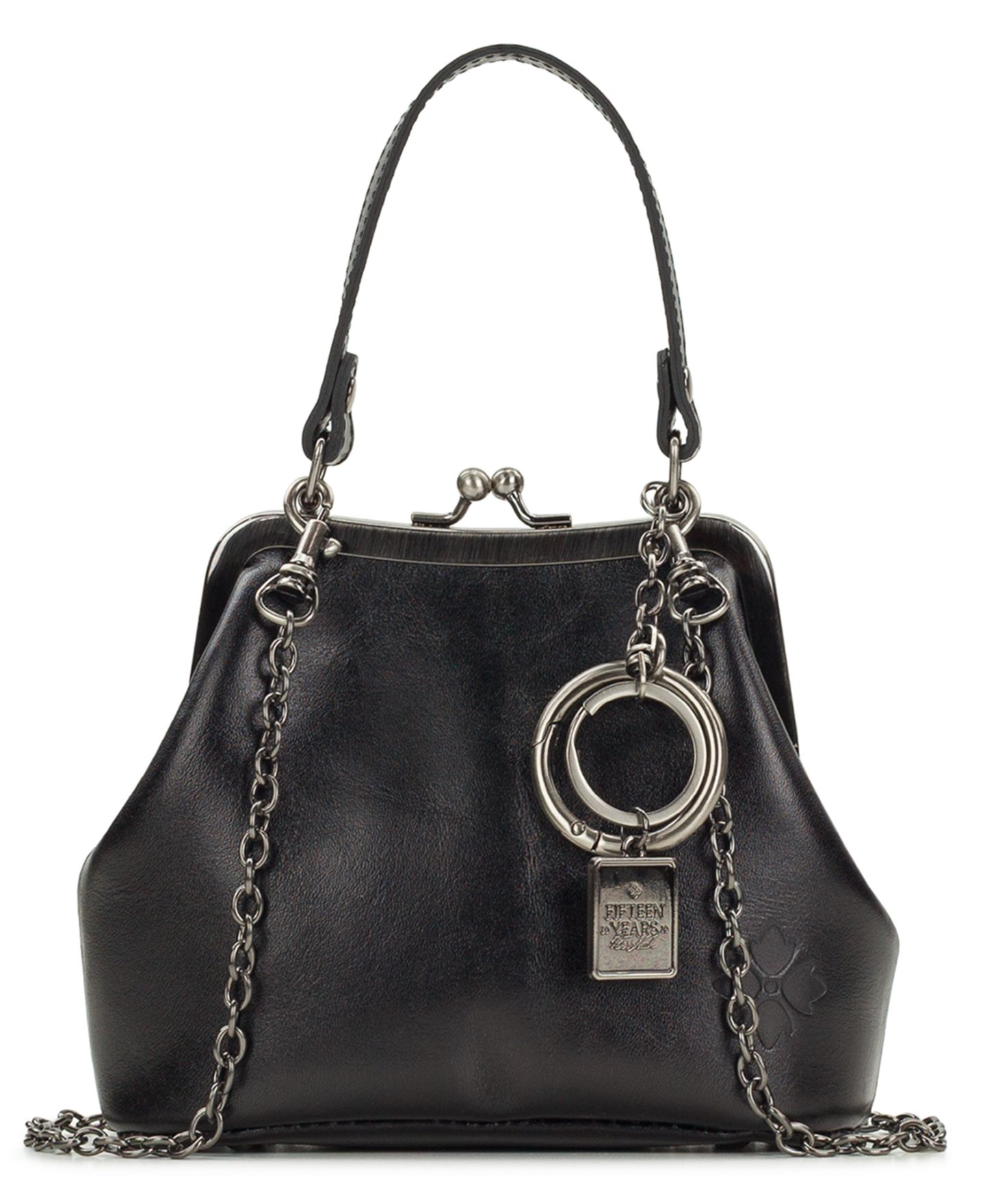Женская сумка Patricia Nash Laureana Mini Leather Frame Crossbody, цвет: Чёрный — фото 1