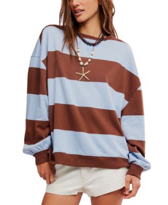 Women's Classic Crewneck Stripe Oversized Top