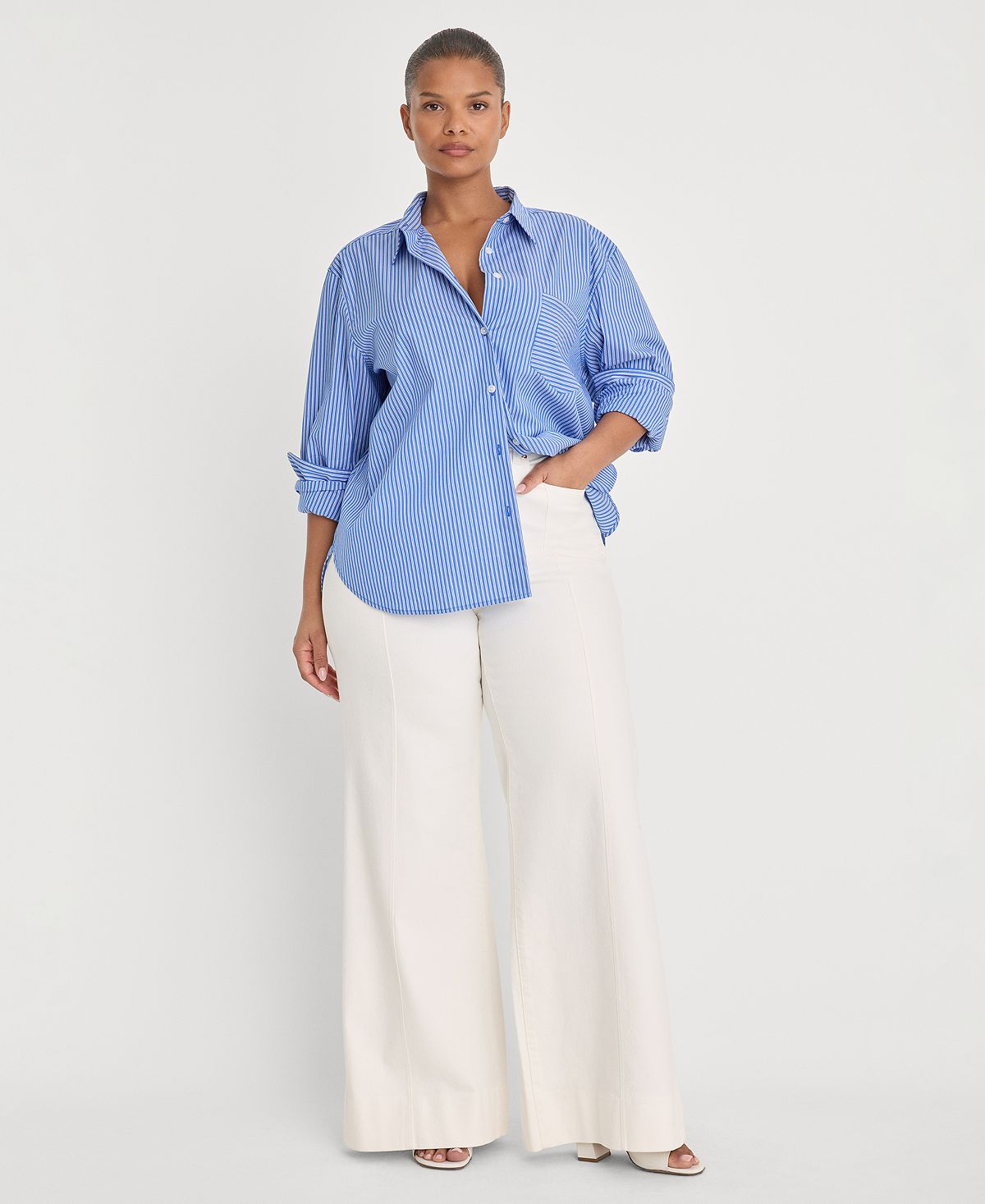 Good American Women's High-Rise Wide-Leg Jeans view 5 — MAYCSS fashion products