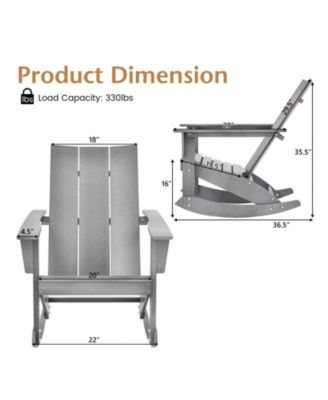 Set of 2 Adirondack Rocking Chair All Weather HDPE Rocker Patio