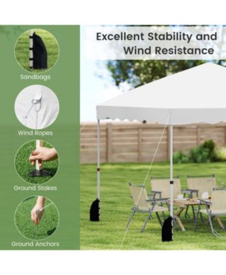 Foldable 10 x 10 ft Pop Up Canopy Tent with Wheeled Carry Bag