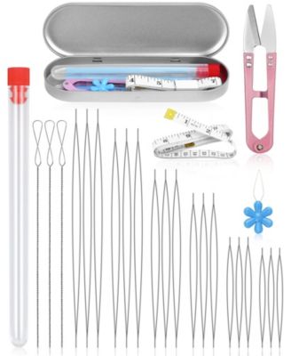 21PCS Beading Set Seed Beads Big Eye Collapsible Needles