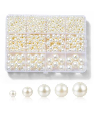 1200 Beads Kit Round Bracelet Necklace Earring DIY Craft Hole Filler