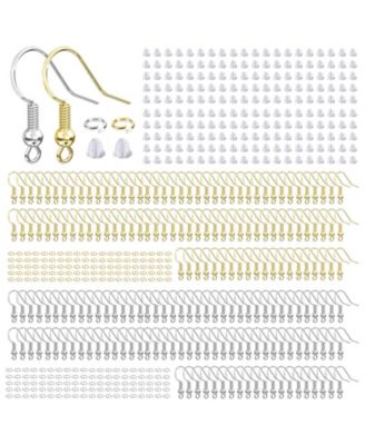 600pcs Earring Hooks Making Supplies Kit Jump Rings Backs