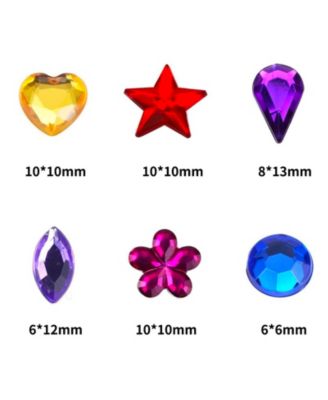 600pcs Flatback Rhinestones Jewels Pirate Party Crafting Embellishments 6 Shapes