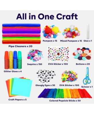 Kids St Patricks Day Craft Kit Glitter Glue Pipe Cleaners Pom Poms DIY School Toys Birthday Gifts Jar Set