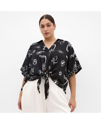 Women's Resort Border Print Shirt