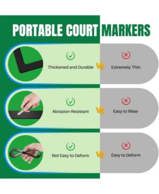 Court Lines Marker Kit Anti-Slip and Wind-Resistant Throw Down Markers 28pcsr 84pcs, Pickleball Net Court for Outdoor Indoor Court