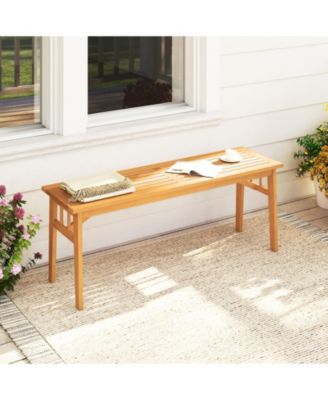 2-Pack Acacia Wood Patio Seating Bench 48-Inch