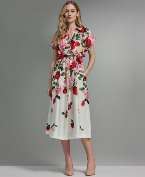 Женские KARL LAGERFELD PARIS Petite Printed Collared Shirt-Dress