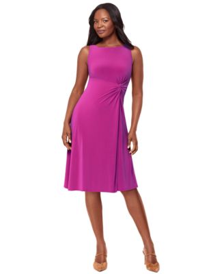 Women's Solid Remi Jewel Neck Midi Dress