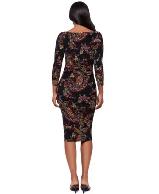 Women's Boat Neck 3/4-Length Sleeve Dress